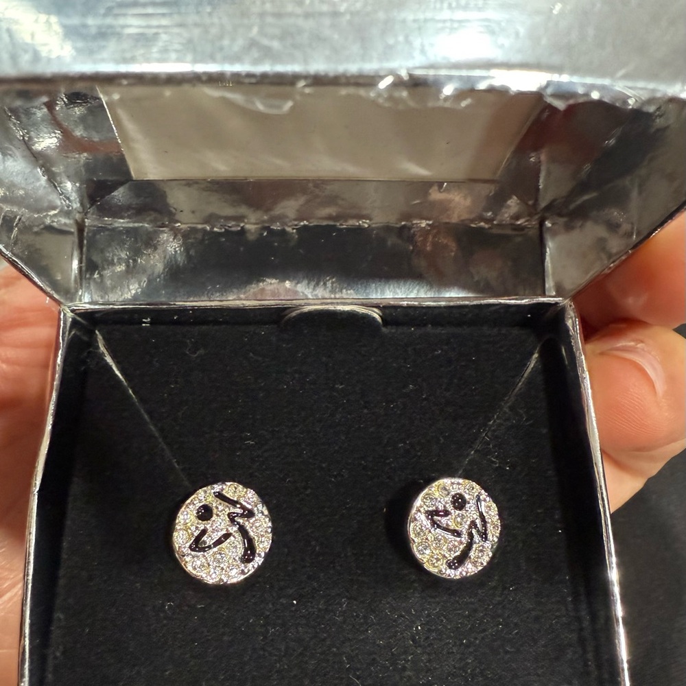 Zumba Fitness Silver Medallion Earrings